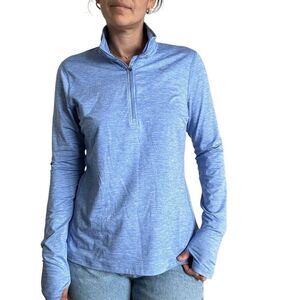 Nike Blue Pullover Running 1/4 Zip Jacket Size Medium Logo Lightweight
